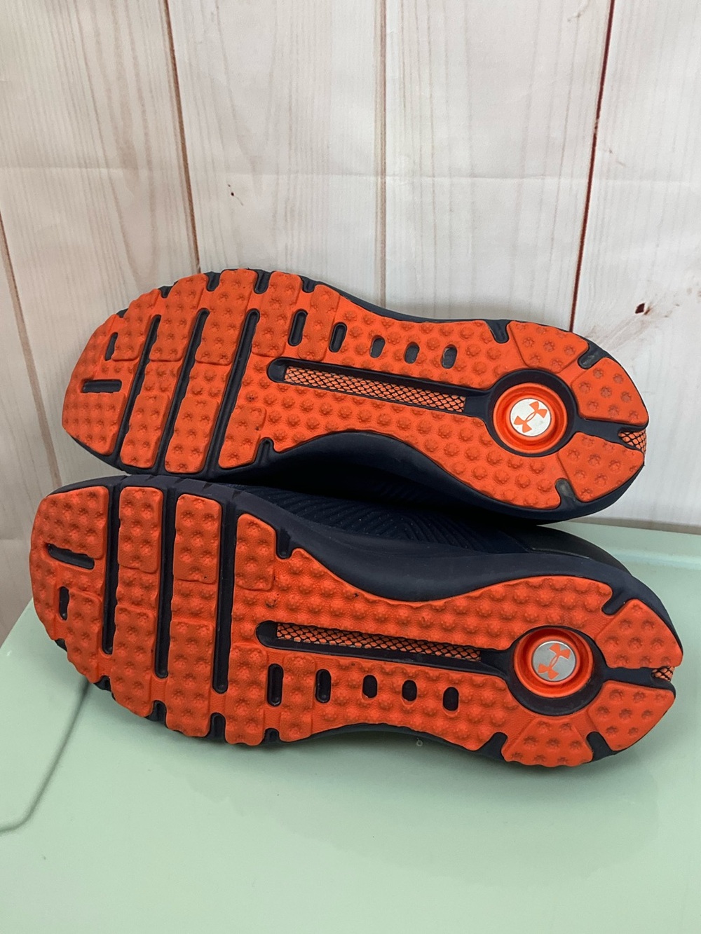Under Armour HOVR Auburn Men's Navy Athletic Trainers with Orange Trim - Picture 7 of 9
